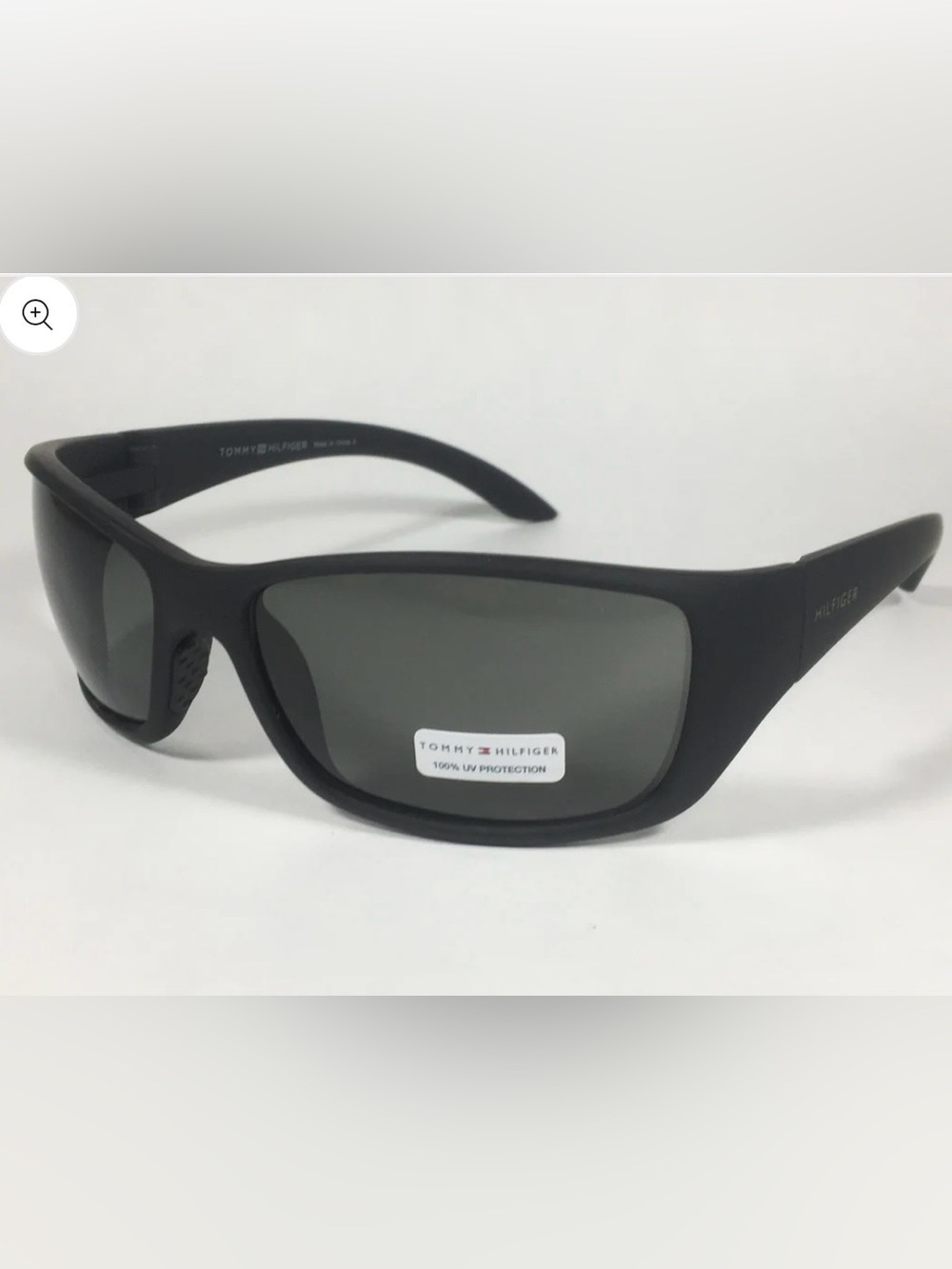 Tommy Hilfiger "Jesse" MP OM81 Sport Wrap Sunglasses Matte Black Green Lens